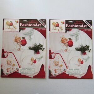 No-Sew Applique by Fashion Art Little Holly Angel Lot of 2 Vintage Kits 1993